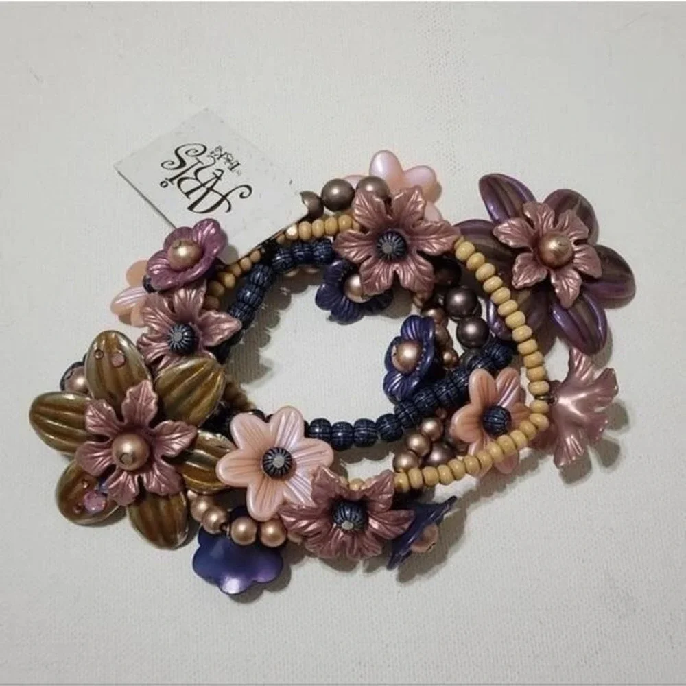 Treska flower beaded bracelet‎ bundle lot new!!!